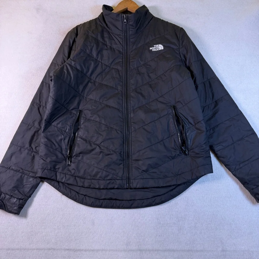The North Face Womens Black Quilted Puffer Jacket‎ Full Zip Size M 6932